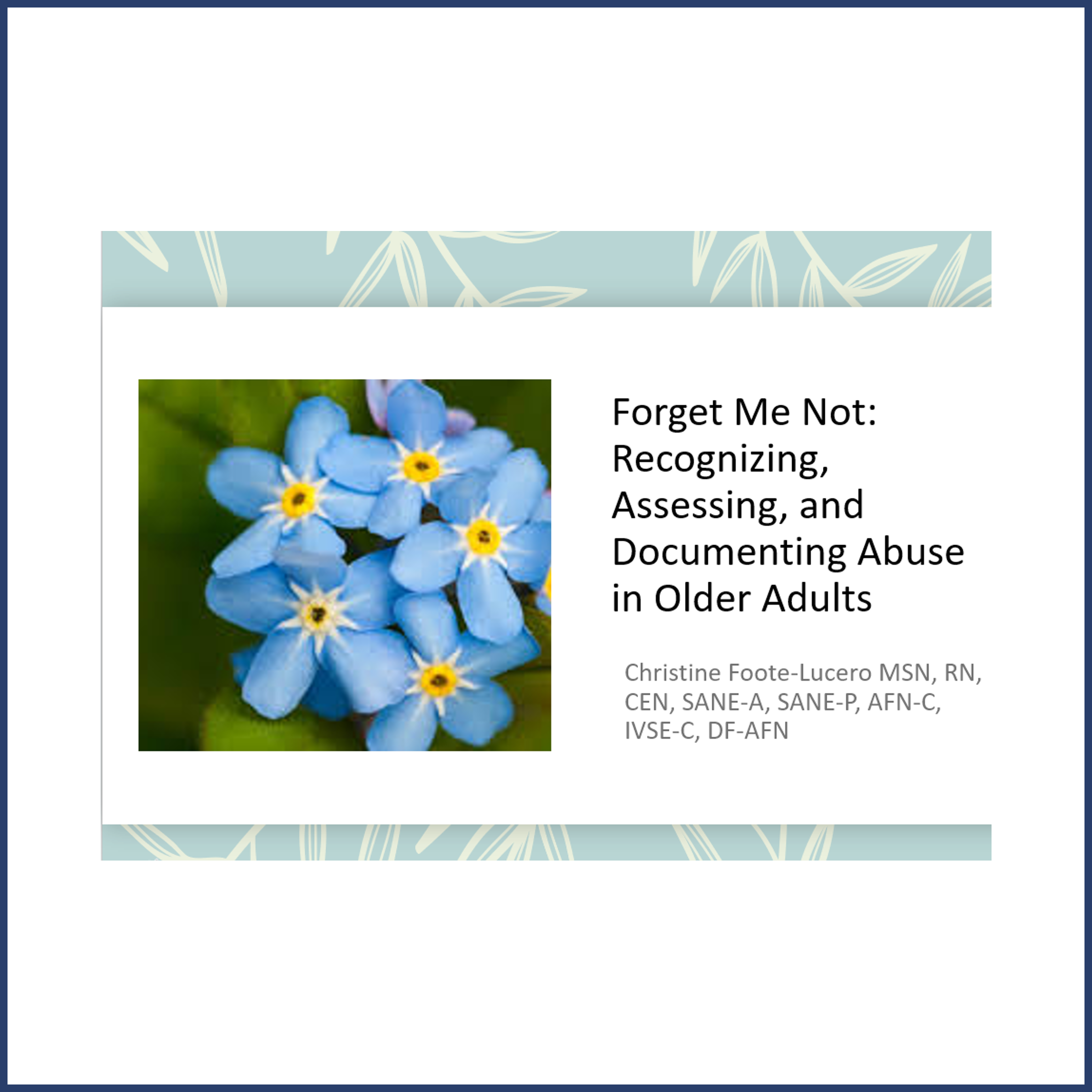 Recognizing, Assessing, and Documenting Abuse in Older Adults