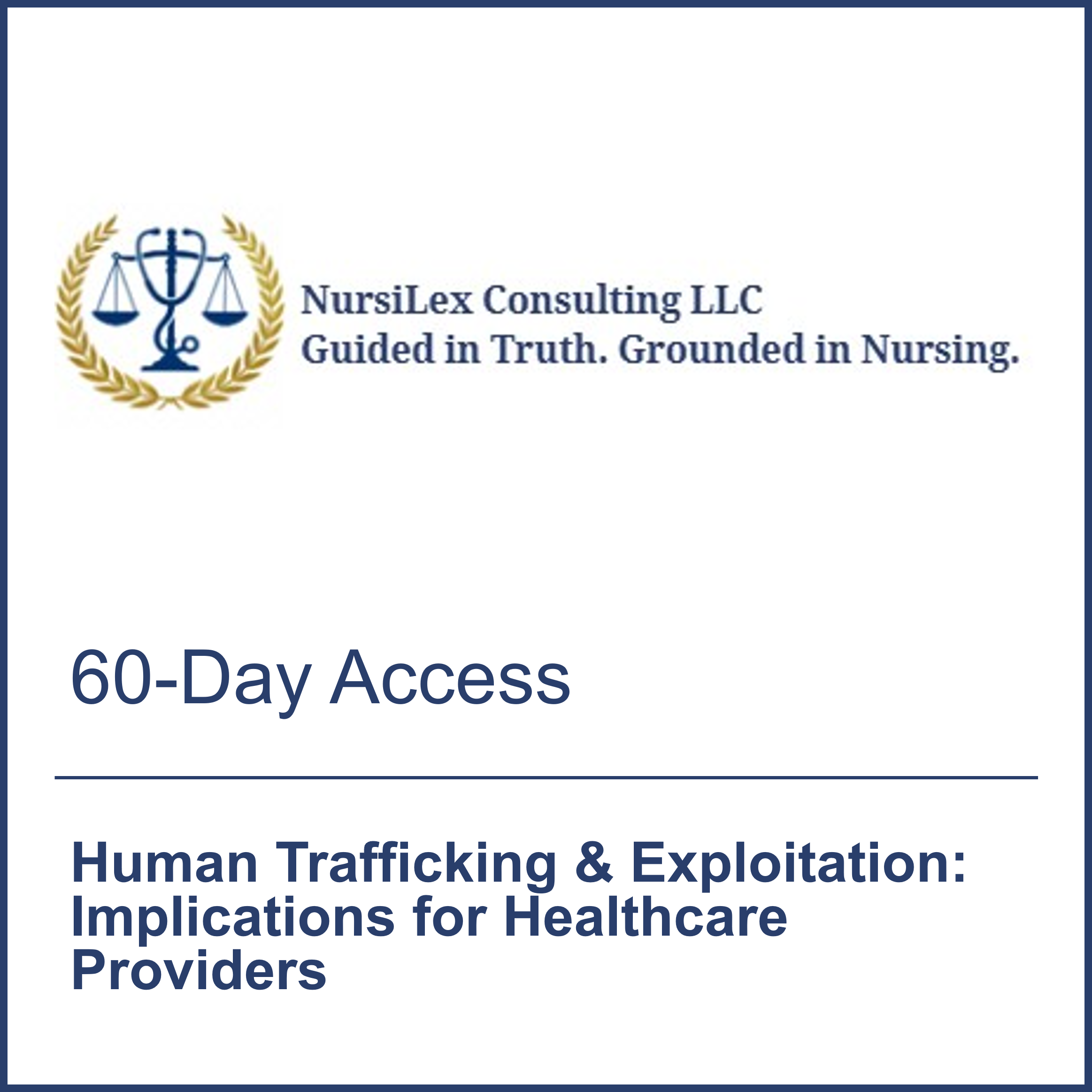 Human Trafficking & Exploitation: Implications for Healthcare Providers