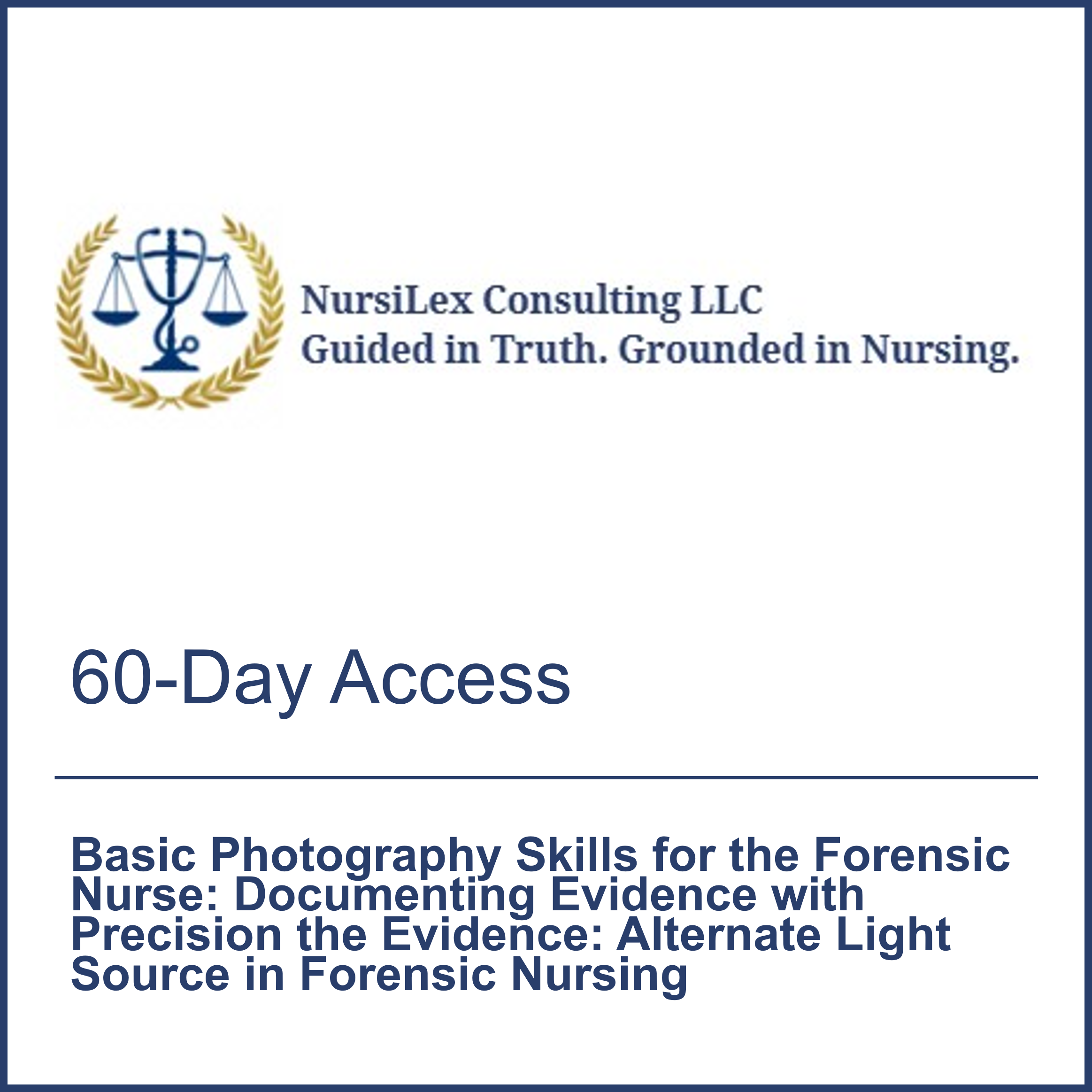 Basic Photography Skills for the Forensic Nurse: Documenting Evidence with Precision